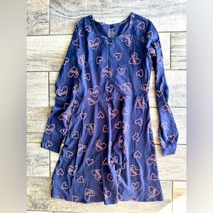 George girls L 10/12 dress  candy cane long sleeve blue NEW